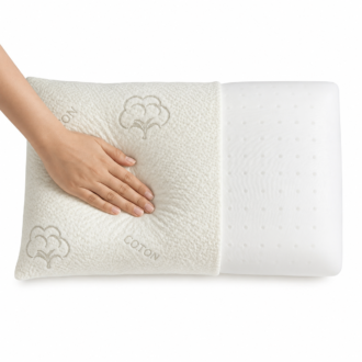 Oreiller Ergonomique Latex-Visco avec housse en coton